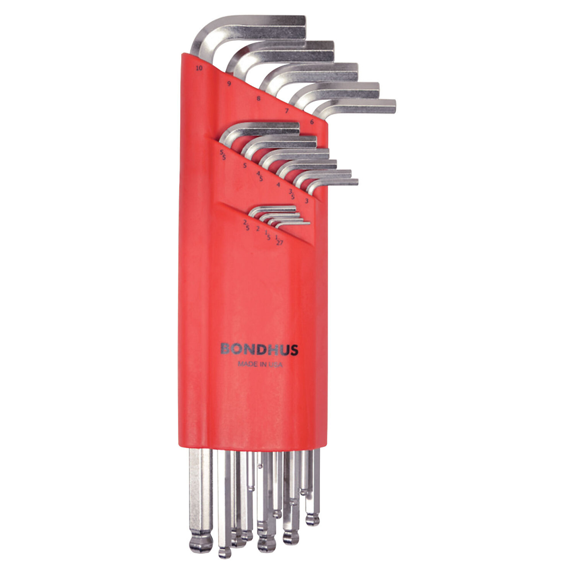 Bondhus Ball End L-wrench Set of 15 Extra Long with BriteGuard Finish, 1.27-10mm, Model 17095
